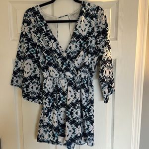 Charlotte Russe Blue and White Romper